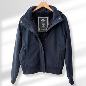 💙 Hollister Navy Blue Winter All-Weather Jacket Boys Unisex Youth Size Medium